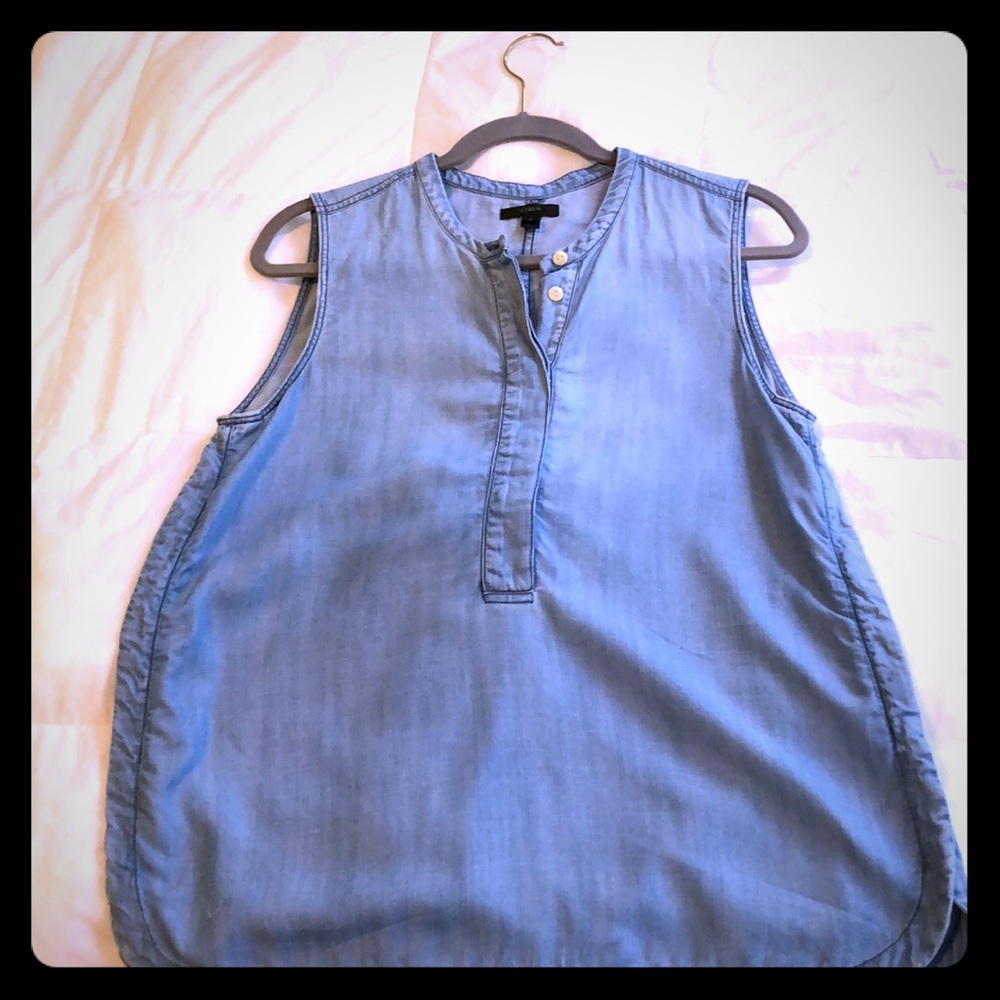 Size 6 J. Crew denim chambray sleeveless blouse